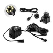Springbrunnen Pumpe warmweisse LED Beleuchtung Wasserspiel 500L Teich Brunnen
