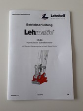 Bedienungsanleitung Lehmatic HS08 Hydraulischer Schnellwechsler Lehnhoff