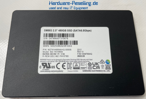 Samsung sm883 480gb sata - 480gb,