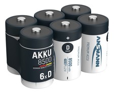 ANSMANN Akku D 8500mAh Mono NiMH 1,2V – 1000x wiederaufladbar (6 Stück)