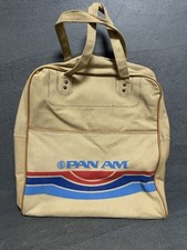 PAN AM Bag Fine Vintage Rucksack Leinen Tasche Flugzeug / Airline Reklame #425