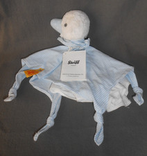 STEIFF  SCHMUSETUCH SCHNUFFELTUCH SCHNATTER  ENTE  BLAU GESTREIFT   !! NEU !!