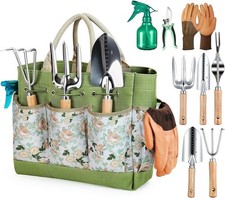 Gartenwerkzeug Set 9 Stück Garten Werkzeug mit Gartengeräte Organizer