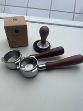 2 Neouza Siebträger +  Tamper Set für Espressomaschinen / 54 mm / Holzgriff