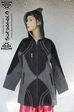  psy elfen goa hippie wolle jacke jacket Mantel Fleece nepal zipfelkapuze warm M