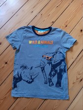 Shirt T-Shirt kurzarm Gr. 122/128 blau mit Tiermotiv