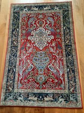 Gereinigt Teppich Isfahan 169x110 (Iran) auf Seide mit Seide/Korkw.