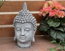 Steinfigur Shiva Kopf mittelgroß Frostfest Gartenfigur 24 cm hoch Steinguss