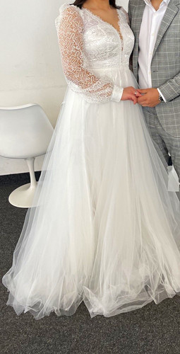 Brautkleid linie weiß - brautkleid, a-linie