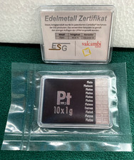 ANGEBOT  10x 1g Platinbarren