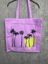 XL-Shopper, Strandtasche mit Palmen, Flieder, Neongelb, Oversized Shopper