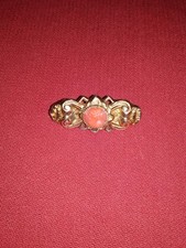 Goldbrosche 585 roter Stein 3,5cm 3,77g um 1850 Schön!