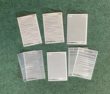 8 kleine Bögen Technigraph (Letraset)  Rubbelbuchstaben und -zeichen