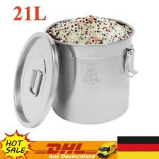 Luftdichter Kanister Edelstahl Küche Getreidebehälter Eimer mit Deckel 21 L