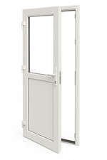 Nebeneingangstür Kunststoff halb Glas Nebentür anthrazit weiß innenöffnend