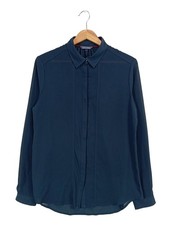 TOMMY HILFIGER Langarmhemd Damen Hemd Gr. DE 40 blau Business-Look