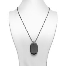 Dog Tag Kette Edelstahl Leder Hundemarken Erkennungsmarke Military ungraviert 