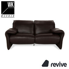 WK Wohnen 582 ELT Leder Zweisitzer Braun elektrische und manuelle Funktion Sofa
