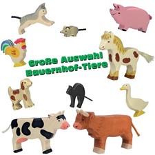 Holztiger Bauernhof Holztiere Holzspielzeug Spielfiguren ökologisches Spielzeug