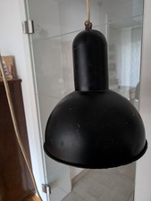 Alte Industrielampe Fabriklampe schwarz emailliert ? Loft Werkstatt Industrie