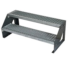 Premium Treppe Freistehend 2 Stufen 600-1400mm Höhe 380mm Garten Außentreppe