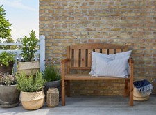 Massive 2-Sitzer Gartenbank 110cm Sitzbank Parkbank Holz Friesenbank Gartenmöbel