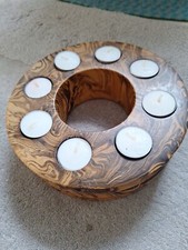 Teelichthalter, Ring, Holz