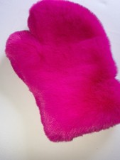 Pelz Massage  Handschuh Pink Rexkaninchen Optik IMITAT Streichel Neu
