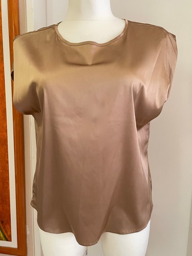 Satinbluse braun neu - satinbluse,