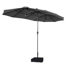 400 x 220 cm Doppelsonnenschirm Gartenschirm Marktschirm mit Ständer