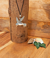 Halskette Kette mit großem Anhänger Kolibri Antik Silber Farbe (37)