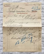 1907 Genschow Cöln Köln Berlin Munition Waffen Fabrik Briefkopf Rechnung Papier