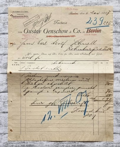 1907 genschow cöln - 1907,