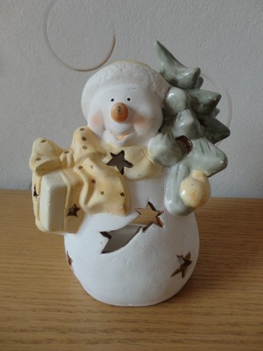 Schneemann deko teelichthalter - schneemann,