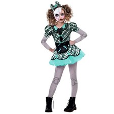 HALLOWEEN KARNEVAL KOSTÜM KINDER FINSTERE PUPPE GR. 128 6 - 8 J. NEU OVP