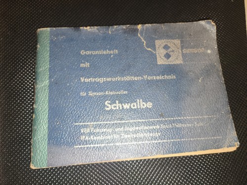 Simson garantieheft schwalbe - garantieheft,
