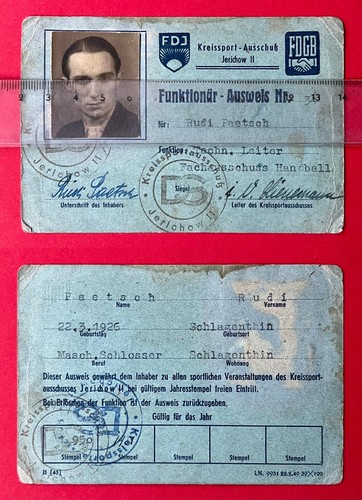 Ddr funktionär ausweis - ddr, fdj