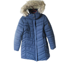 EDC Winterjacke Winterparka Damen Blau Kapuze abnehmbar Größe L