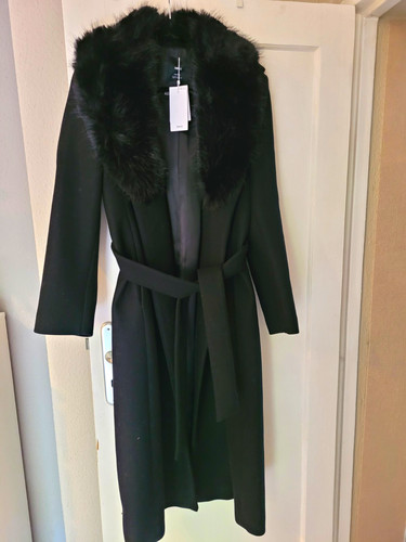 Mng damen wollmantel schwarz - wollmantel,