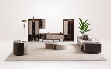 Hellbraune wohnzimmer garnitur - hellbraune,