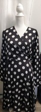 Schickes Kleid Gr 4XL, Weiß/Schwarz, Polka Dots Punkte Rockabilly Rockabella 
