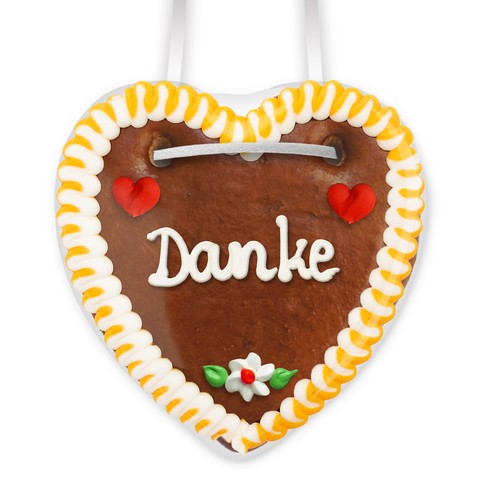 Lebkuchenherz 10cm danke - -,