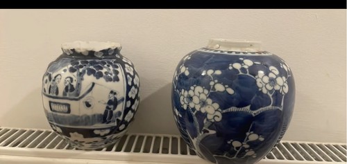 Paar alte chinesische blau - , &
