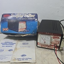 Oldtimer Super Four 12V Autobatterie Ladegerät mit Originalkarton und Anleitung.