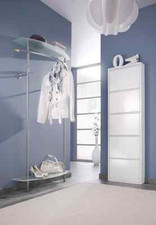moderne Wandgarderobe mit Ablagen Glas/Metall Flurgarderobe Diele design neu