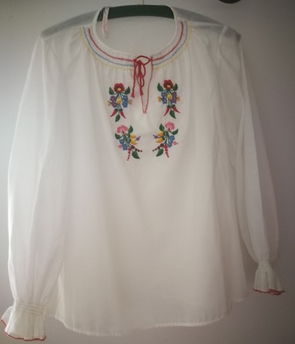 Folklore bluse ungarn weiss - bluse,
