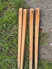 4 tlg.Beine  alte konische Tischbeine Art Deco Shabby mit Schlitz  Buche 73 cm