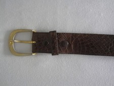 Vintage, brauner Krokodilleder Gürtel, 109 cm lang, 3,7 cm breit