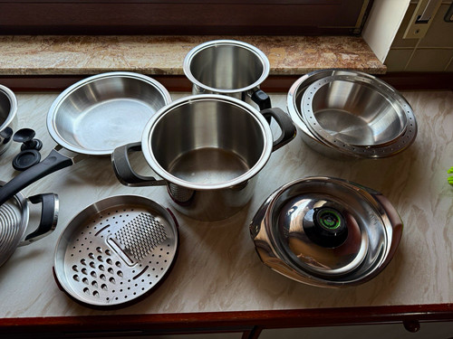 Amc edelstahl topfset rund mit - topfset,