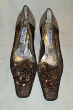 ausgefallene Schuhe von Brunella - Gr. 37, Pailletten, Glitzer braun, beige gold